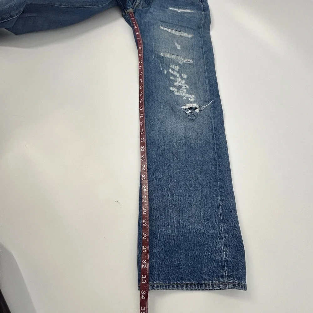 Levis 501 150th Anniversary Jeans Men's 36x34 Blue Distressed Straight Leg Denim